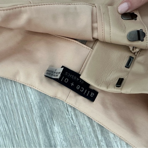 Alice + Olivia Tan Vegan Leather Shorts - Picture 4 of 6